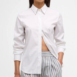 Brunello Cucinelli White Shirt Monili Poplin Button Down Blouse Size 3XL
